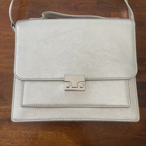 NEW Loeffler Randall Handbag Silver with Strap and Handle - Picture 5 of 7
